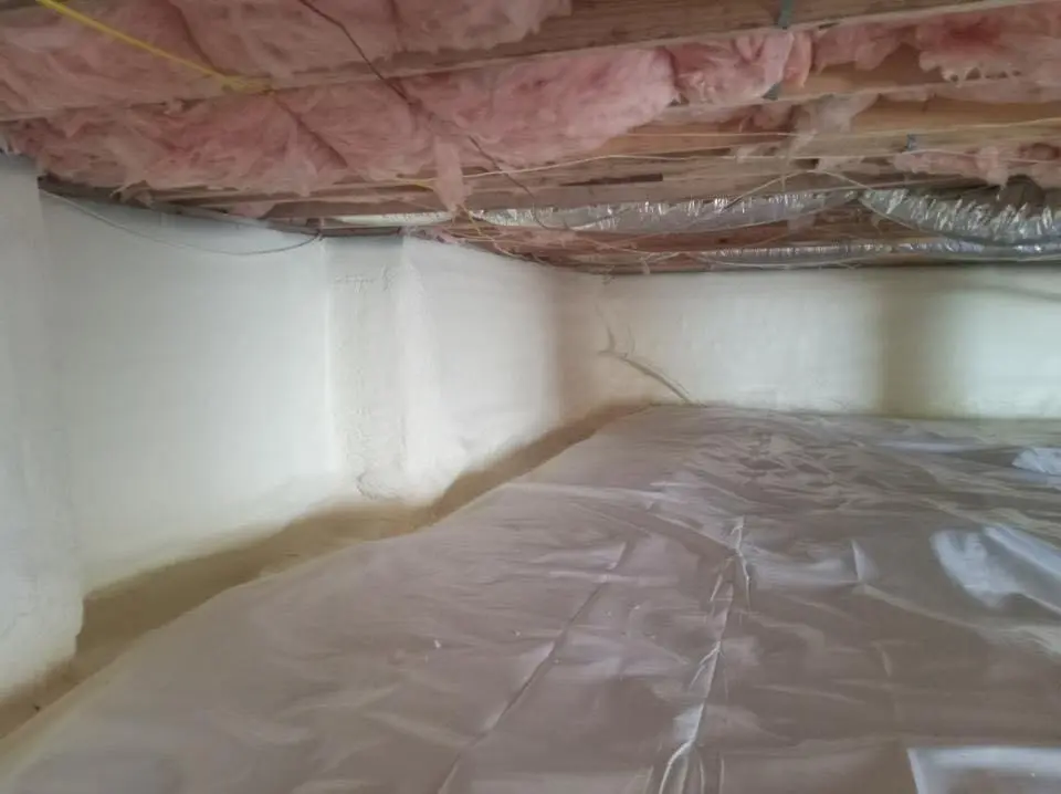 Crawl space encapsulation with closed-cell spray foam for Attic Insulation in Pelham